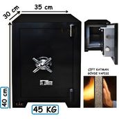 U.S.F Ev ve Ofis Tipi 40 cm Çelik Para Kasası 45 kg - Gri - Siyah