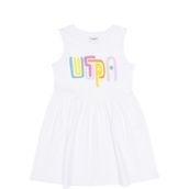 U.S. Polo Assn. 50266727-VR013 Beyaz Örme Kız Çocuk Elbise