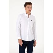 U.S. Polo Assn. 50306338-VR013 Beyaz Uzun Kollu Basic Erkek Gömlek