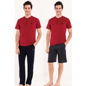 U.S. Polo Assn. Erkek Bordo Çeyizlik 3'lü Pijama Takımı