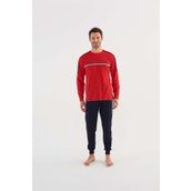 U.S. POLO Assn. Erkek Kırmızı Yuvarlak Yaka Pijama Takım