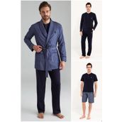 U.S. Polo Assn. Erkek Lacivert Çeyiz Damat Pijama Takımı Röpdöşambırlı 5'li 12000