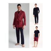 U.S. Polo Assn. Erkek Ropdöşambırlı 5"Li Çeyizlik Damat Pijama Takımı