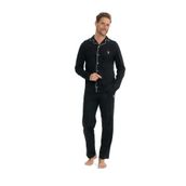 U.S. Polo Assn. - Erkek Siyah Boydan Patlı Pijama Takımı