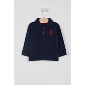 U.S. Polo Assn. Lisanslı Classic Lacivert Erkek Bebek Uzun Kol Yakalı Sweatshirt