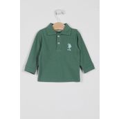 U.S. Polo Assn. Lisanslı Classic Yeşil Erkek Bebek Uzun Kol Yakalı Sweatshirt