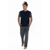 U.S. Polo Assn. U.S Polo Assn. 18898 Erkek Kısa Kollu Bisiklet Yaka Pijama Takımı-Lacivert