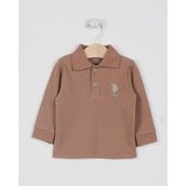 U.S. Polo Assn. USB994 Açık Kahve Bebek Uzun Kol Yakalı Sweatshirt