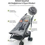 Ubeybi 6'sı 1 Arada Bebek Seyahat Alt Değiştirme Matı Oyun Minderi Puset ve Mama Sandalyesi Minderi Oeko-Tex® Sertifikalı Yumuşak Dolgulu Nefes Alan Kumaş