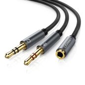 Ugreen 3.5 mm Siyah Kulaklık Ve Mikrofon Birleştirici Y Kablo