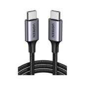 Ugreen 50150 1 mt Siyah USB-C 60W 3A QC PD Örgülü Hızlı Şarj Kablosu