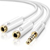 Ugreen Beyaz 3.5 mm Y Kablo Mikrofon ve Kulaklık Ayırıcı