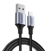 Ugreen Siyah 1.5 mt Lightning İphone Örgülü Data Ve Şarj Kablosu