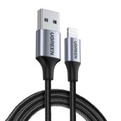 Ugreen Siyah 2 m Lightning İphone Örgülü Data Ve Şarj Kablosu