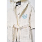 Uğur Taçlı Melek Desenli % 100 Organik Pamuklu 0-3 Yaş Bebek 4'lü Kutulu Bornoz Seti - Ekru - 0 - 3 Yaş