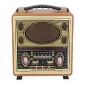 Ultratekno M-2027BT Gerçek Ahşap Eskitme Kaplama Radyo FM AM SW USB TF AUX Destekli Bluetooth Hoparlör