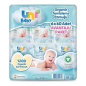 Uni Baby 6x60 Adet Bebek Temizleme Pamuğu