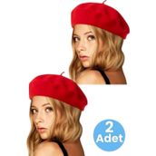 Uniquetrenders Kadın Fransız 2'Li Ressam Bere Kırmızı