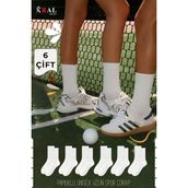 Unisex Beyaz 6 Çift Pamuklu Tenis Spor Uzun Soket Boy Çorap