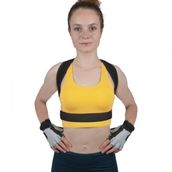Unisex Siyah Balenli Medikal Korse Ortopedik Kamburluk Önleyici Sırt Dik Duruş Korsesi Teşhir