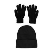 Unisex Siyah Yün Eldiven Bere Set