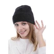 Unisex Tam Kalıp İnce Sakallı Triko Bere - Siyah
