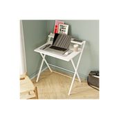 Unisoft Dobo Metal Ayaklı Laptop Masası, Katlanır Çalışma Masası, Laptop Sehpası Beyaz-Beyaz
