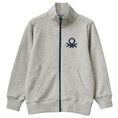 United Colors of Benetton 3J70G500S Gri Melanj Logolu Erkek Çocuk Sweatshirt