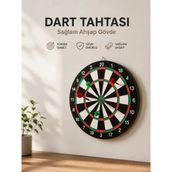 Urfakent Evde, Ofiste ve Oyun Alanlarında Kullanıma Uygun Sağlam Ahşap Gövdeli Dart Tahtası