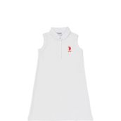 Us Polo Assn 50252203 Beyaz Kız Çocuk Polo Yaka Örme Elbise