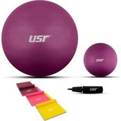 USR 25652BL 25+65 cm Pilates Topu+Pompası+3 Lastik