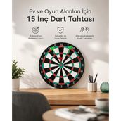 uygun 15 İnç Büyük Boy Dart Tahtası Ev Oyun Seti 4 Adet Metal Uç Oklu popüler