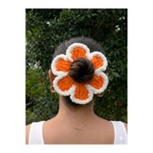 UYGUNİP Çiçek Scrunchie Saç tokası Turuncu El örgüsü saç tokası