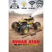 Uzaktan Kumandalı Full Fonksiyon Şarjlı LED Işıklı Buhar Atan Rc Off Road Rock Crawler Araba 22CM - Gold