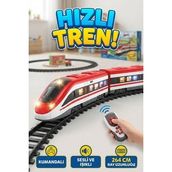 Uzaktan Kumandalı Mıknatıs Bağlantılı Hızlı Tren Seti - 49 Parça Sesli ve Işıklı 264 cm Raylı