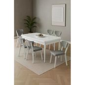 UZMHOME 80x130 Yemek Odası Takımı 6 Sandalyeli Açılır Kapanır Masa Takımı