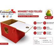 Üzümoğlu Muhabbet Kuşu Için Yuvalık Folluk Üstten Açılır Kuş Yuvalığı - Kırmızı