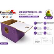 Üzümoğlu Muhabbet Kuşu Için Yuvalık Folluk Üstten Açılır Kuş Yuvalığı - Mor