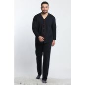 Uzun Kollu Önden Düğmeli Erkek Pijama Takımı