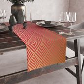 Vagonik 140x40 cm Art Deco Desenli Dijital Baskılı Runner