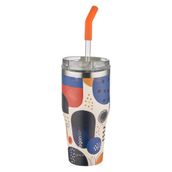Vagonlife Tumbler Özel Desenli Cup 590 ml Lacivert Vakumlu Paslanmaz Çelik Termos