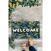 Valerine Life Amazon Yaprak Desenli Welcome Kapı Önü Paspası 45x70cm