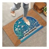 Valerine Life Balıklar ve Deniz Çayırları Hoş Geldiniz Kapı Önü Paspası 45x70cm
