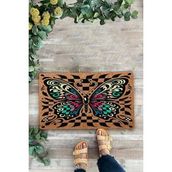 Valerine Life Damalı Kelebek Desenli Hoş Geldiniz Kapı Önü Paspası 45x70cm
