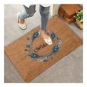 Valerine Life Göz Değmesin Tavus Kuşu Tüyü Welcome Kapı Önü Paspası 45x70cm