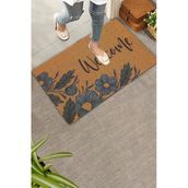 Valerine Life Lacivert Papatya Çiçekli Welcome Hoş Geldiniz Kapı Önü Paspası 45x70cm