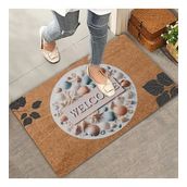Valerine Life Midye Kabuklu ve Yaprak Desenli Welcome Kapı Önü Paspası 45x70cm