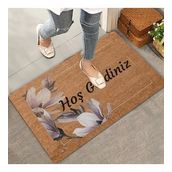 Valerine Life Pudra Rengi Zambak Çiçeği Hoş Geldiniz Kapı Önü Paspası 45x70cm