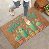Valerine Life Sevimli Kaktüs Ailesi Welcome Kapı Önü Paspası 45x70cm
