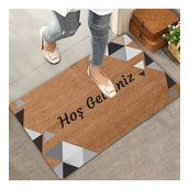 Valerine Life Siyah Gri Geometrik Üçgen Hoş Geldiniz Kapı Önü Paspası 45x70cm